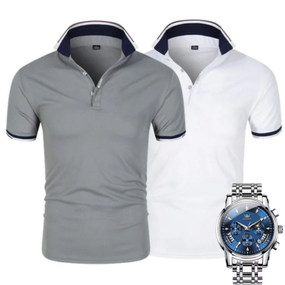 [Buy 2 Pay 1] 2-Pack Premiere Polo Shirts + Exclusive Watch